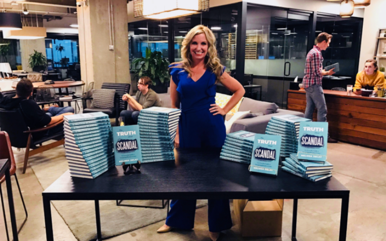 Image of Melissa DeLay at the launch party for her book 