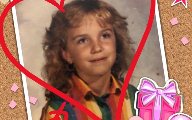 Melissa's Valentine's Day themed childhood photo